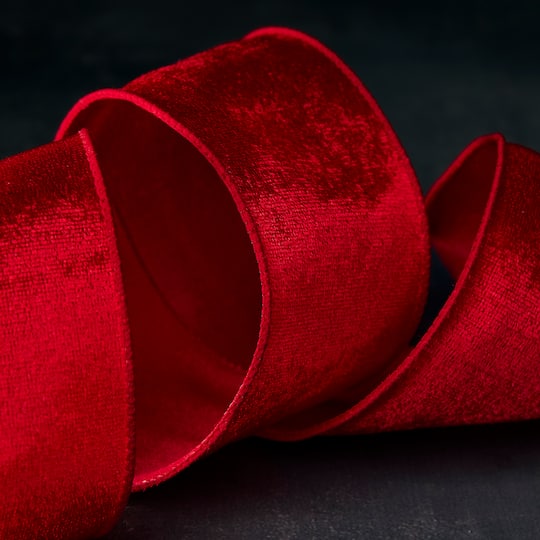 12 Pack: 2.5" x 25ft. Velvet Wired Ribbon by Celebrate It™